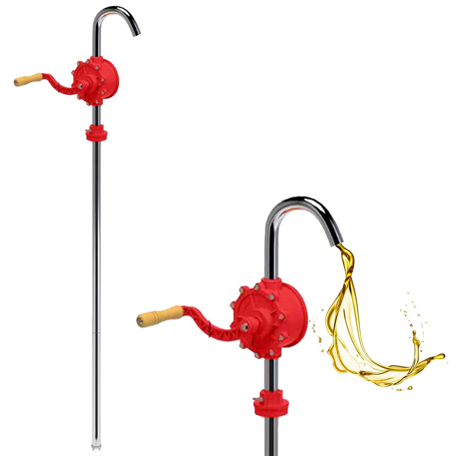 AMUFJJ Bomba de Agua Manual Bomba Manual De Acero Inoxidable para Bidones De Servicio Pesado, Bomba Liviana para Bidones De Aceite con Tubo De Extensión para Bidones De 25 A 200 L