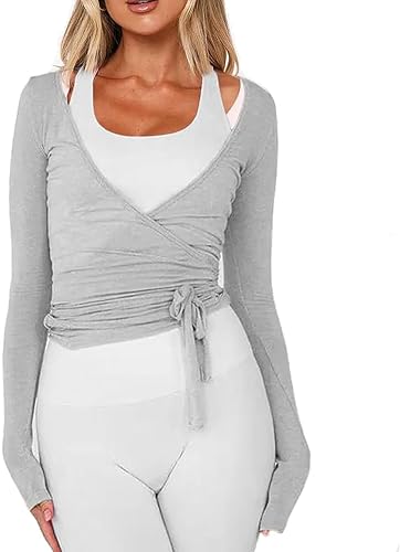 Wrap Tie Shirt Cover Up Tops for Ballet