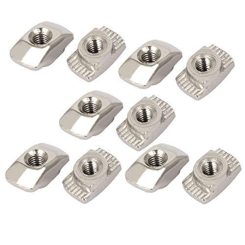 Uxcell a16050300ux0552 M3 Thread Hammer Head T Slot Drop in T-Nuts for 20 Series Aluminum Profile (Pack of 10)