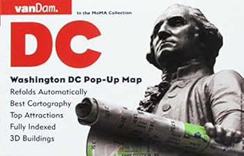 Map Washington DC Pop-Up Map by VanDam - Patented, laminated pocket city street map of Washington DC w/ all attractions, museums, monuments, sights, ... ... 2024 Edition Map Book