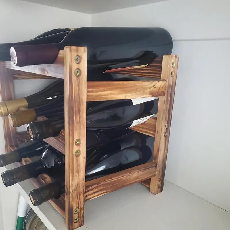 Soporte de vino de mesa de madera independiente miniatura 5