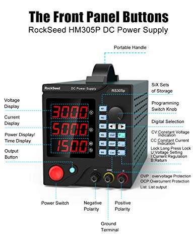 Programmable DC Power Supply (0-30 V 0-5 A) HM305P Variable Switching Digital Power Supply with PC Software and USB Interface