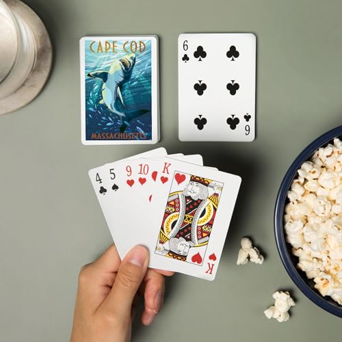 Baraja de 52 cartas tamaño póker Cape Cod Great White Shark miniatura 2