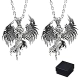 JISAAN Guardian Angel Pendant Necklace,Vintage Guardian Angel Necklace, Fashion Silver Angel Wings P