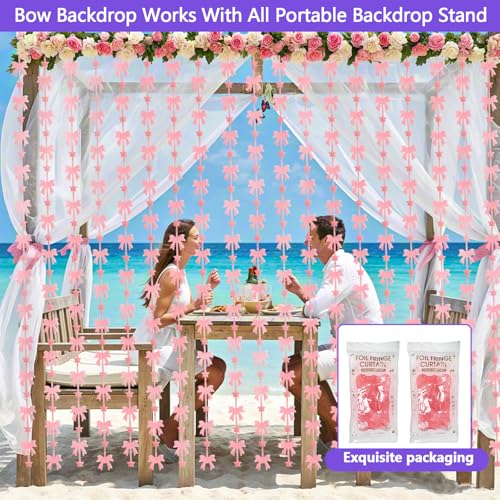 JINSUI Blue/Gold/Black/Silver/Pink/Orange/Red/Purple/Green Streamer Backdrop, 2 Pack Tinsel Backdrop Glitter Foil Fringe Curtains for Door Decorations Hanging Birthday Baby Shower Party - Image 9