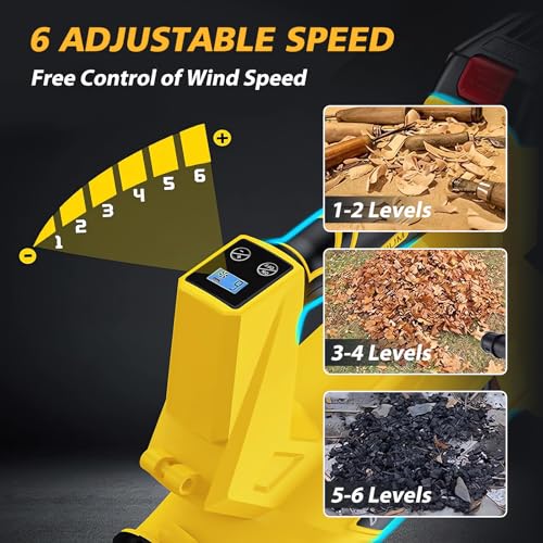 ALSO GO Leaf Blower Cordless, 21V Electric Blower with 2 x 4.0Ah Battery, 650 CFM 280 MPH Battery Powered Leaf Blower, 6-Variable Speed Lightweight Leaf Blowers, for Lawn Care, Patio, Blowing Leaves