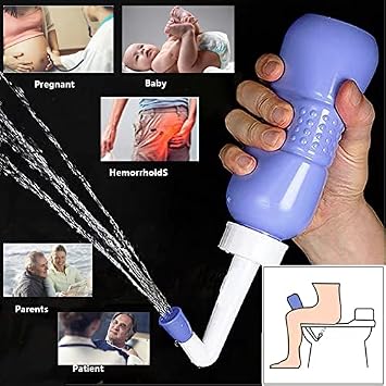 Portable Bidet Sprayer,Travel Bidet Bottle for Personal Hygiene Handheld ,Bidet Spray with No Air Lock Bottom Wiper Bottle(2 Pack) (2)