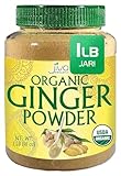 Jiva Organics Organic Ginger Root Powder, 1 LB Bulk - Non-GMO - for Cooking, Baking, Tea & More