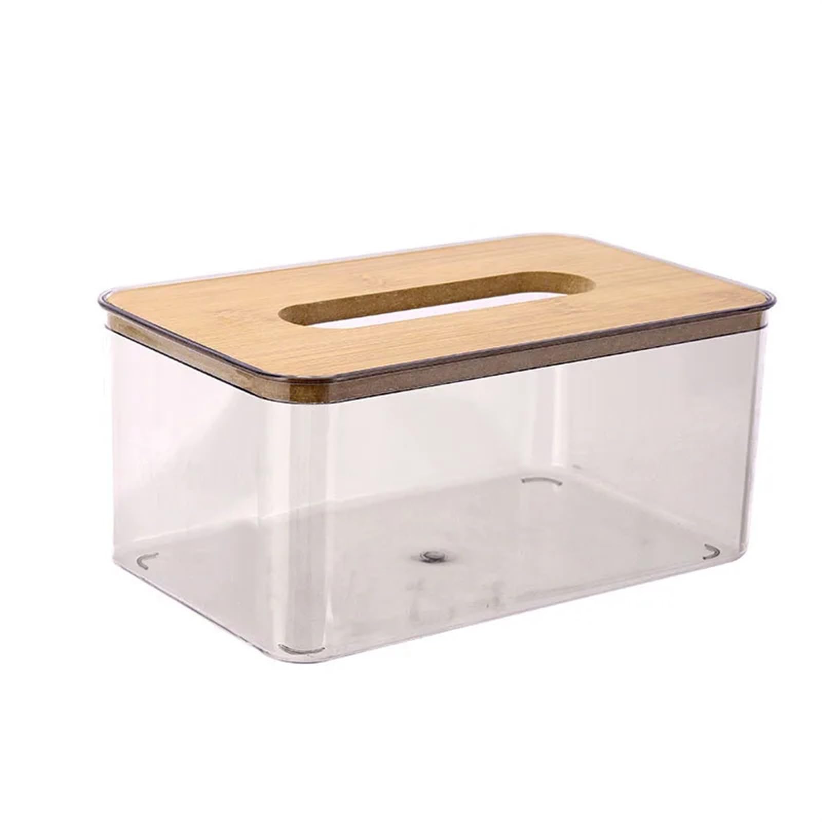 Tissue Box Decorative Facial Tissue Box Cover Transparent Tissue Holder For Home And Office Multifunctional Storage Box(L)