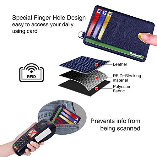 Image of Slim Minimalist Front Pocket Wallet, RFID Blocking Credit Card Holder Wallet with Detachable D-Shackle for Men Women