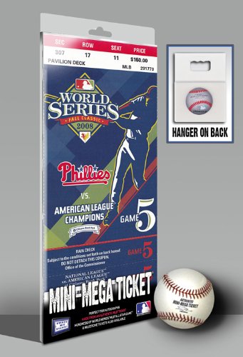MLB Philadelphia Phillies 2008 World Series Mini-Mega Ticket, Small, White