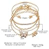 Caiyao Layered Stacking Link Chain Butterfly Bracelet Bangle Set Bohemian Paperclip Rhinestone Bead for Women 14K Gold Plated Animal Jewelry-D butterfly-2 #1