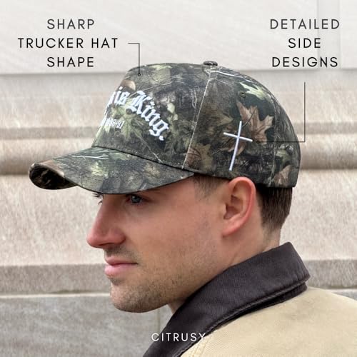 Image of Vintage Faith & Forever Trucker Hat | Men & Women | Christian Cross Jesus Hats | Bachelorette Bride Hat | Cotton | Snapback
