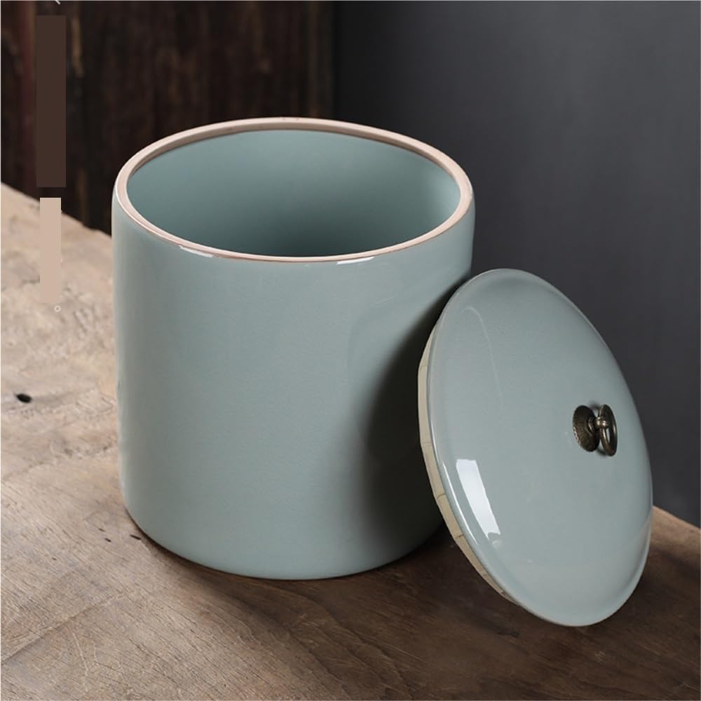 Lata de té Recipiente de Almacenamiento té a Granel Retro, Tarro cerámica Gran Capacidad, Taza, Caja Creativa for Pasteles, almacén for el hogar Carrito de té(B)