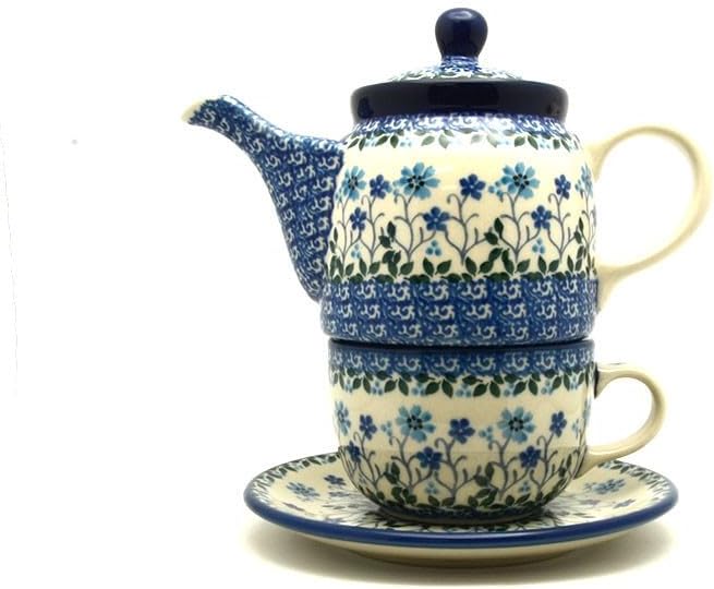 Polish Pottery Tea Time for One - Georgia Blue