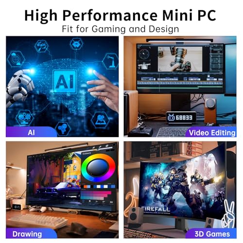 Image of msecore Mini Gaming PC, Core i9-14900F 24 Cores with RTX4060Ti 8G Workstation Desktop Computer, 64G DDR5 RAM 2T PCIE 4.0 SSD, WiFi 6E, 2* HDMI / 2* DP, Four Display, Fit Video Editing, Windows 11 Pro