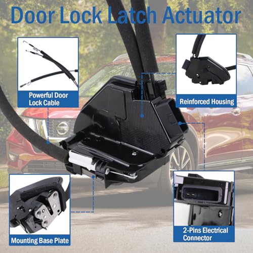 Image of Rear Passenger Right Side Door Lock Actuator 82500-4BA0A Compatible with Nissan Rogue Sport Utility 2014 2015 2016 2017 2018 2019, Door Latch Replaces 82500-4BA0B