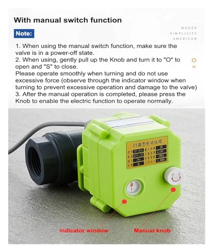 Vanne motorisée PVC IP65 avec actionneur 2 voies et commande manuelle