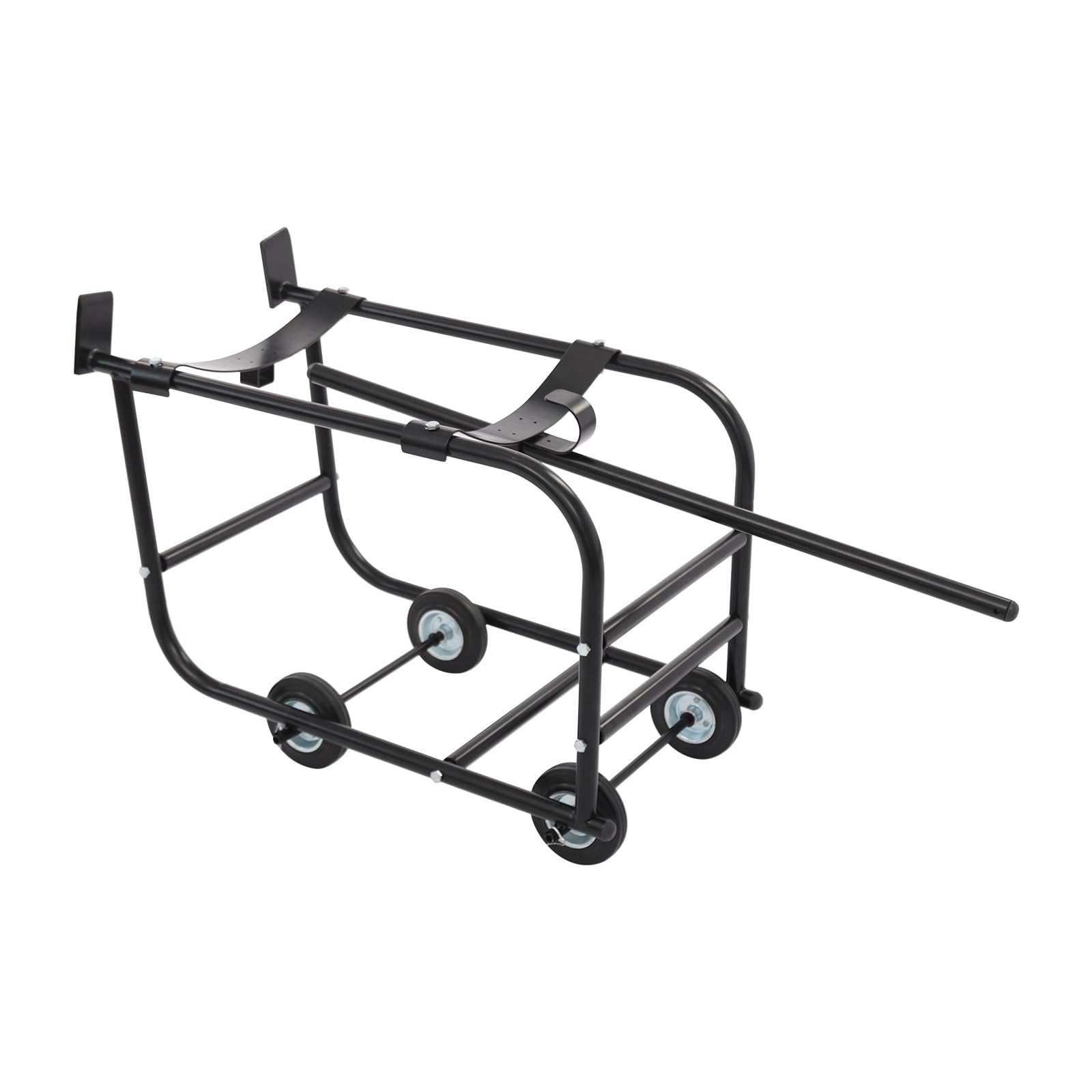 Supporto per fusti da 55 galloni, capacità di carico 600 libbre, Robusto Supporto in Acciaio con Ruote, Leva Retrattile, Supporto per la movimentazione di fusti di Olio Rotondi (Nero)