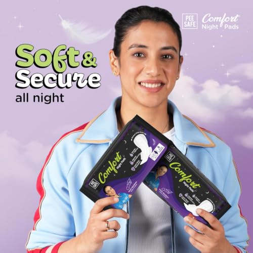 Image of Pee Safe Comfort All Night Pads | 10 Pads 3 XL - 355mm | Extra Wide Back with Dual Wings | 6 Layer Deep Absorption | Japanese Leak-Lock Technology | Overnight Leak Free Protection | Extra Long