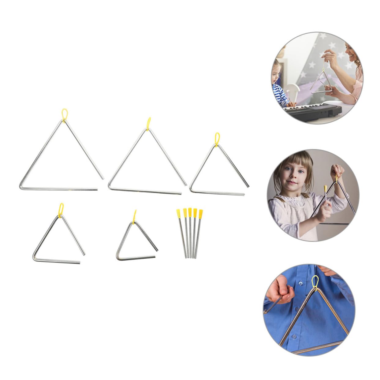 Campana Triangular de Metal para Niños, 5 Juegos de Hierro