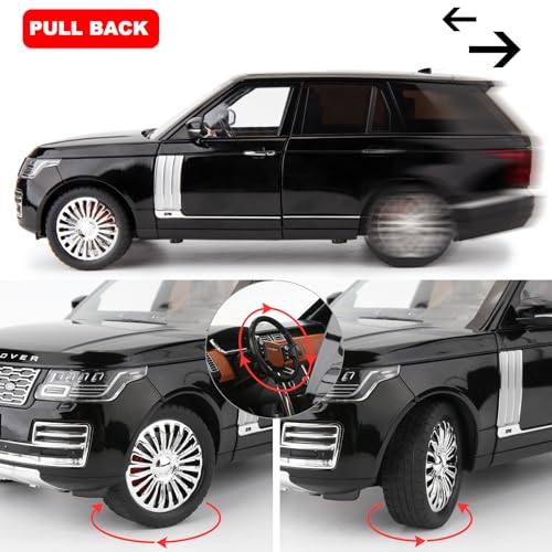 Auto de juguete Land Rover a escala 1:18 negro miniatura 4