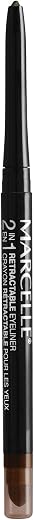 Marcelle 2-in-1 Retractable Eyeliner, Brown, Hypoallergenic and Fragrance-Free, 0.01 oz