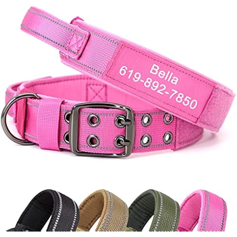PET ARTIST Adjustable Military Personalized Dog Collar with,Reflective Tactical Dog Collar with Control Handle,Heavy Duty Metal Buckle Collar for M&L Dogs Cover