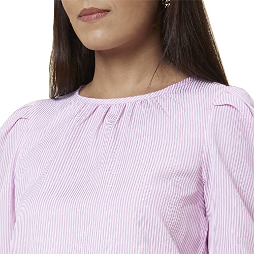 Image of Globus Women Peach Self Design V-Neck Crop Top