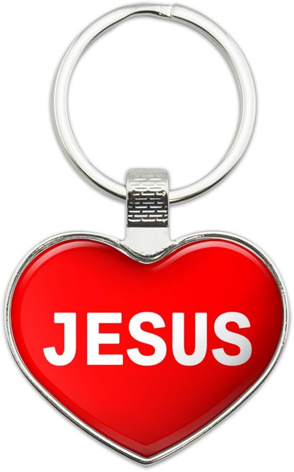 Metal Keychain Key Chain Ring I Love Heart Name J-K - Jesus