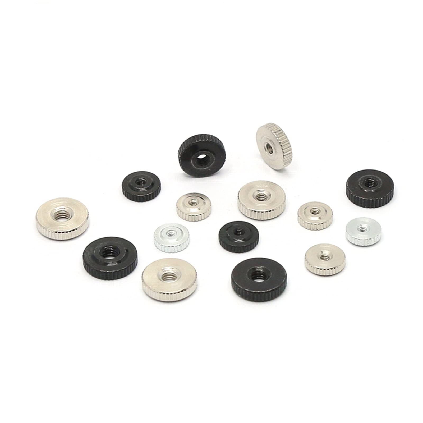 YILILK Bolts And Nuts Kit, 10PCS Knurled Thumb Nuts Thin Type Hand Grip Knobs Nut Zinc/Ni-Plated (Size : M3)