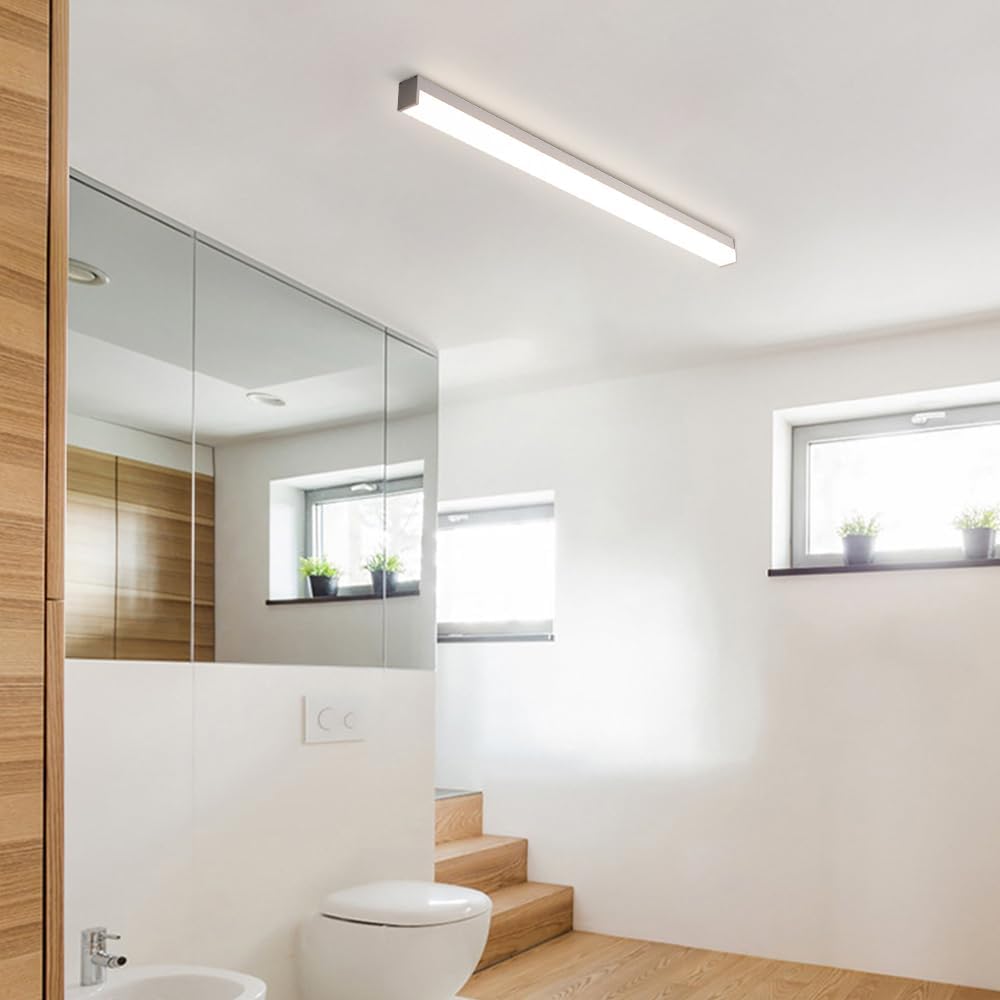 ミニマリスト LED シーリングライト リニア セミフラッシュマウントランプ ロングストリップ メタルシャンデリア 照明器具 リビン