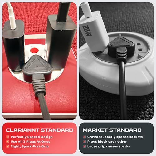 Image of Kase Plus 12 Feet Extension Flex Box with LED Light & Easy Switch (6A) | Heavy Duty Copper Cord, International Multi Plug Power Strip