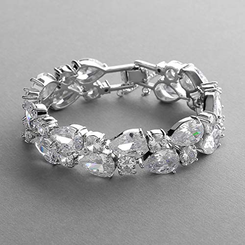 Mariell Silver Petite Length 6 1/2" Wedding Bracelet With Bold Cz Mosaic For Brides And Bridesmaids #TOP5