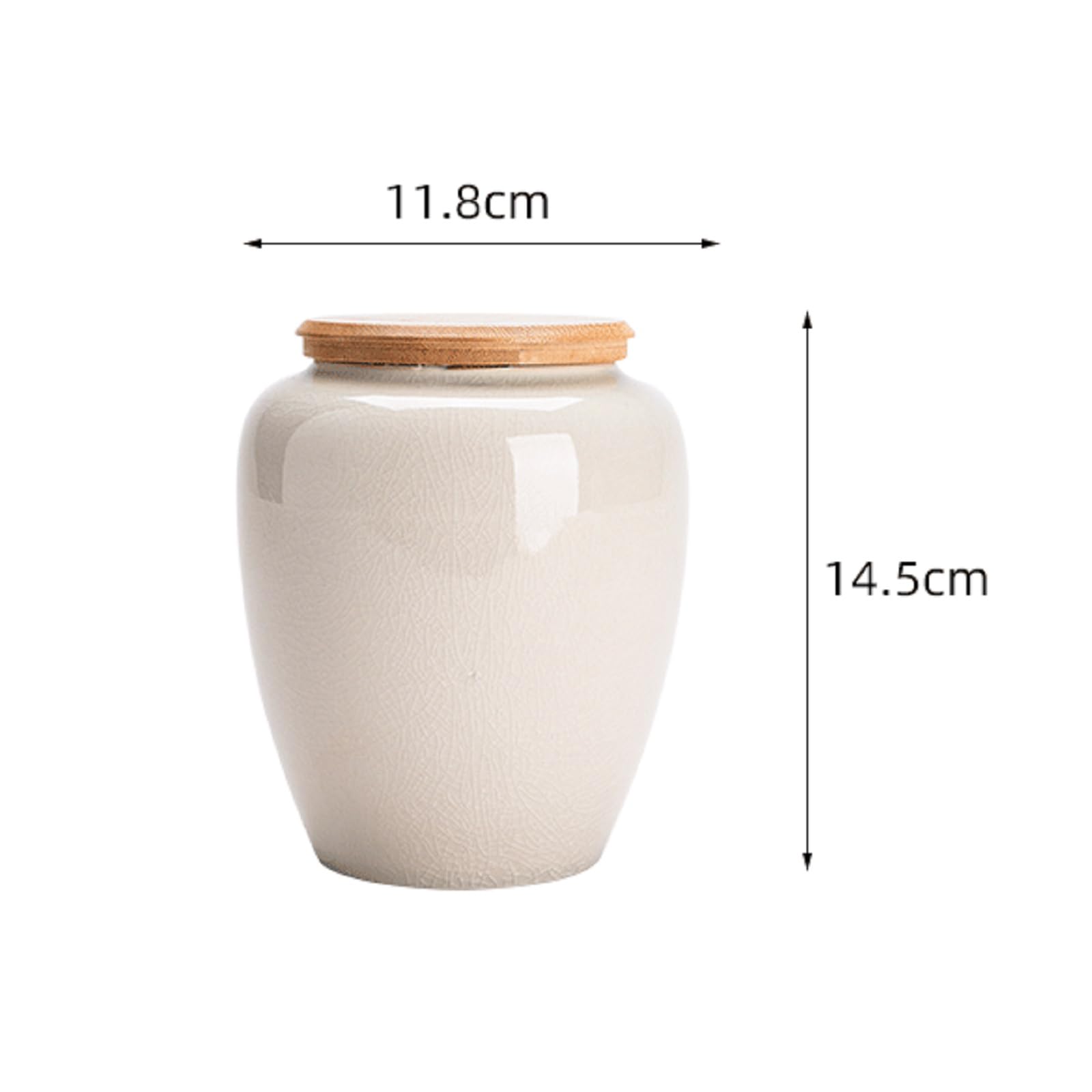 Urna in ceramica per animali domestici, Urna media for ceneri umane in ceramica bianca con crepe di ghiaccio, 5,8x4,6 pollici