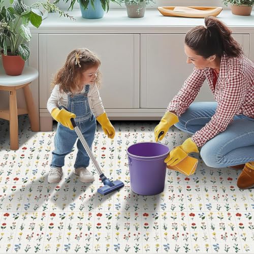 Image of Moroccan Tile Stickers | Waterproof Self Adhesive Peel & Stick Tile Decals for Kitchen Backsplash, Bathroom Wall, Floor, Furniture & Glass (8x8 Inch, Design 18, 36 Pic)