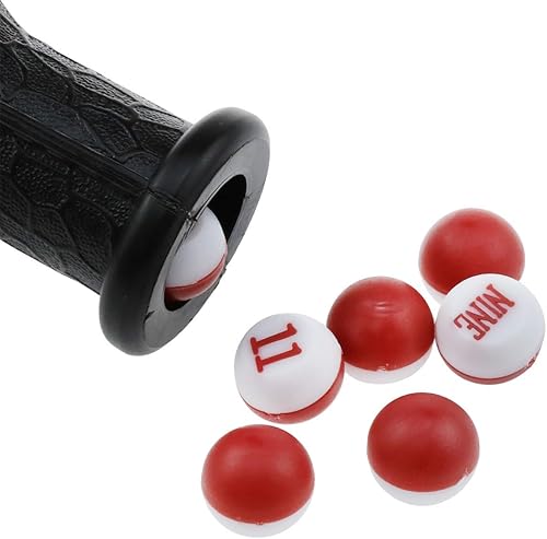 Miniatura 4 de AYLIFU -BilliardPool Plastic Tally Shaker, dados de plástico con 16 números, botella negra con guisantesbolas