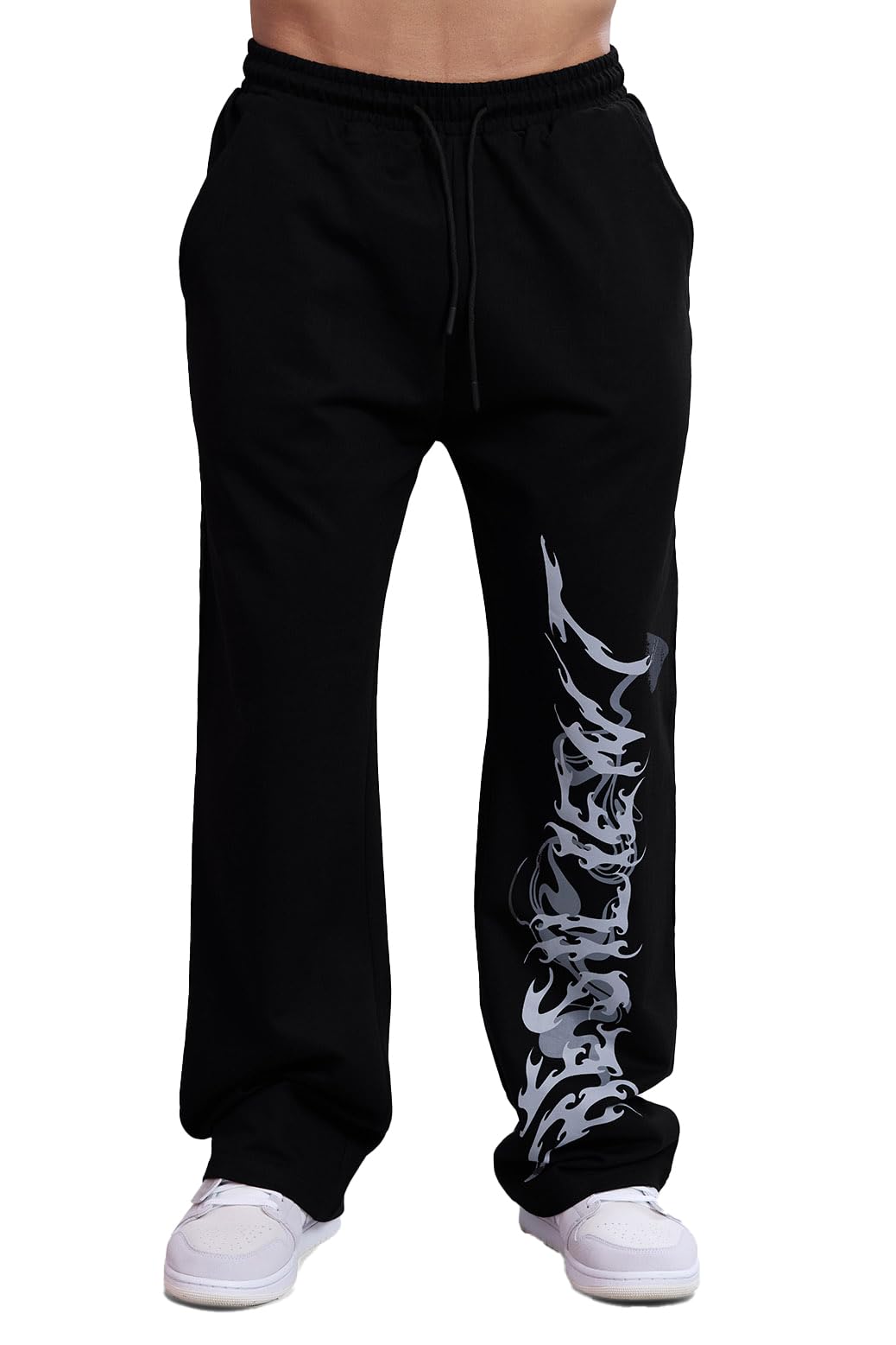 fuaark Men's Straight Tracks Oversized Cotton Terry Gym & Streetwear Pants-picture-36