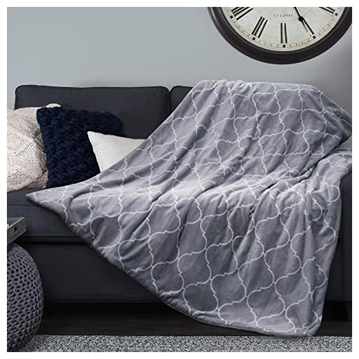 Sunbeam 31160759 Royal Mink/Sherpa Reversible Heated Throw, Harbour Mist/Quatrafoil