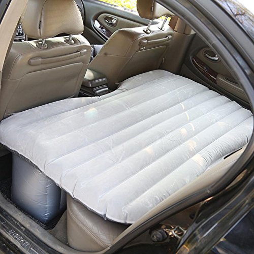 Lit gonflable pour voiture avec surface floquée douce pour un maintien optimal gris