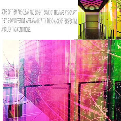 Hohofilm 17.7"X78.7" Colorful Glass Window Film Decorative Tint Chameleon Window Tint For Home Office Building Glass Decal Film #TOP5