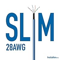 Vista 4 de InstallerParts Cable Ethernet CAT6A Slim Cable UTP Booted 0.5 pies - Rojo - Serie Profesional - Red 10Gigabit/Sec Cable de Internet de alta