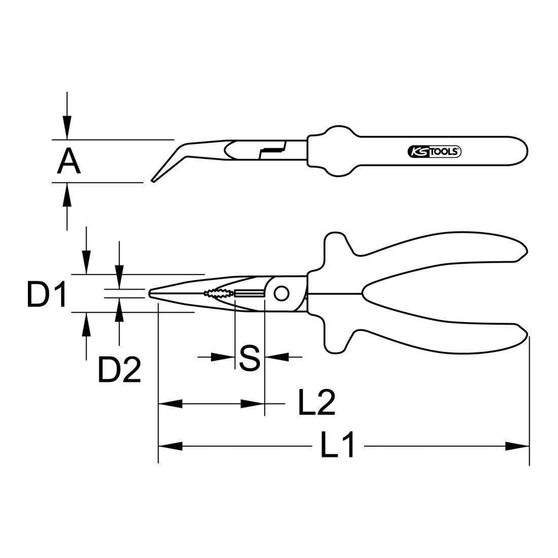 KS Tools 117.1767 Isolierte Kunststoff-Kombizange, 230mm
