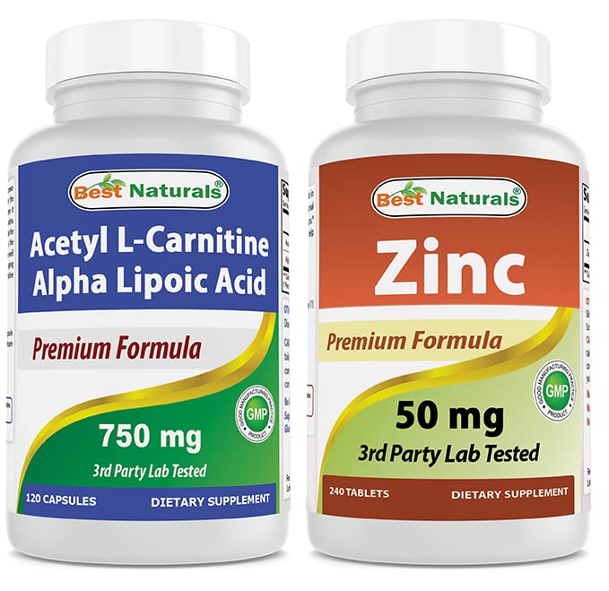 l carnitina y zinc Best Naturals Acetil L-carnitina ácido alfa lipoico 750 mg y gluconato de 50 mg : Salud y Hogar protecting against oxidative stress and promoting digestive wellness Endima L-Carnitina 360 Comprimidos Masticables