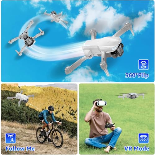 Image of Amitasha S33 GPS Drone 4K 1080p Dual HD Camera with Obstacle Avoidance Gesture Remote Control Flying Drone RC Mode Brushless Motor 2x1800mAh Rechargeable Battery