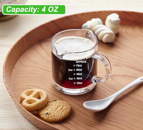 Set de 2 vasos medidores para espresso 75 ml con asa miniatura 7