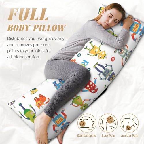 Housse de coussin rectangulaire lavable motif robot mignon grand format - 6