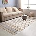 Tufted Cotton Area Rug 2.3' x 5.3', KIMODE Woven Fringe Throw Rugs Print Tassel Geometric Welcome Door Mat Machine Washable Indoor outdoor Floor Runner Rug for Porch Kitchen Bathroom Living Room
