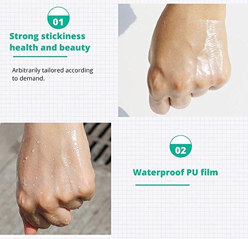 Transparent Stretch Adhesive Bandage,Fencia Tattoo Bandage Roll - Waterproof Transparent Adhesive Wound Dressing Fixer Plaster Stretch Fixation Tape Bandage (3.94" X10.93 Yards) (Square - one roll)
