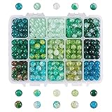 Größe: ca. 8 mm in Durchmesser; Bohrung: 1.3~1.6 mm; Menge: ca. 30 Stück pro Farbe, über 460 stück total. Bulk-Perlen für die Schmuckherstellung, kann Ihre handwerklichen Projektanforderungen voll erfüllen.